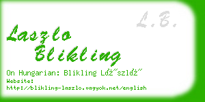 laszlo blikling business card